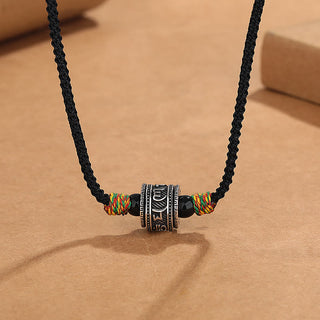 Buddha Gift Tibet Om Mani Padme Hum Swastika PiXiu Copper Wisdom Rope Necklace Pendant