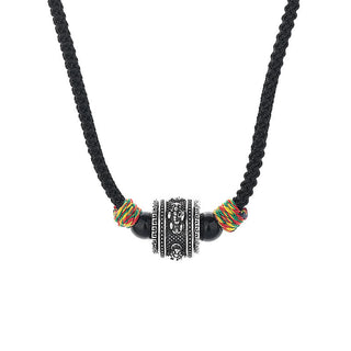 Buddha Gift Tibet Om Mani Padme Hum Swastika PiXiu Copper Wisdom Rope Necklace Pendant