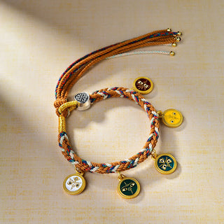 Buddha Gift Handmade Tibetan Multicolored Rope Five God Of Wealth Luck Bracelet