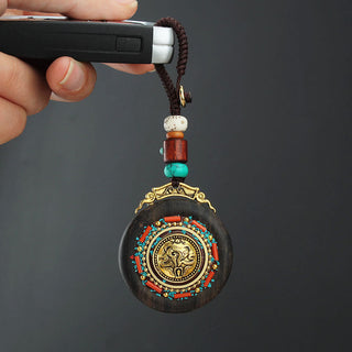 Buddha Gift Tibetan Shankha Conch Om Mani Padme Hum Lotus Fu Character Gourd Peace Key Chain