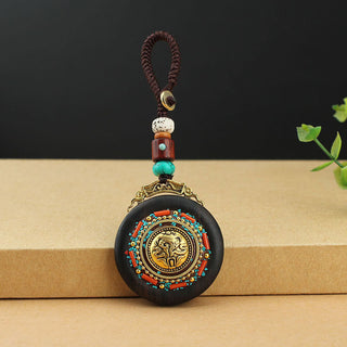 Buddha Gift Tibetan Shankha Conch Om Mani Padme Hum Lotus Fu Character Gourd Peace Key Chain