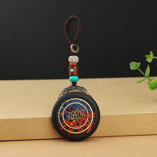 Buddha Gift Tibetan Shankha Conch Om Mani Padme Hum Lotus Fu Character Gourd Peace Key Chain