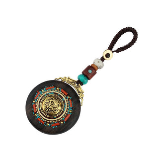 Buddha Gift Tibetan Shankha Conch Om Mani Padme Hum Lotus Fu Character Gourd Peace Key Chain