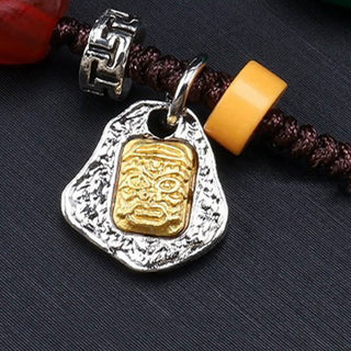 Buddha Gift Tibetan Nine-eye Dzi Bead Protection Braided Rope Necklace Pendant