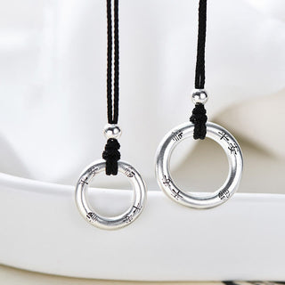 Buddha Gift 999 Sterling Silver Peace Buckle Protection Necklace Pendant