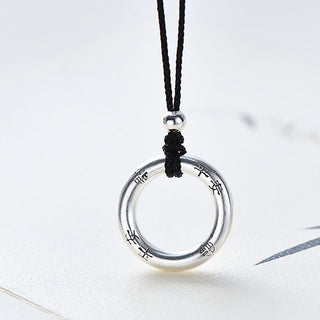 Buddha Gift 999 Sterling Silver Peace Buckle Protection Necklace Pendant