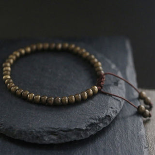 Buddha Gift Copper Brass Beads Balance Wealth Simple Bracelet