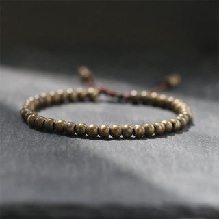 Buddha Gift Copper Brass Beads Balance Wealth Simple Bracelet