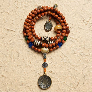 Buddha Gift Tibet Bodhi Seed 108 Mala Beads Wisdom Peace Bracelet Necklace