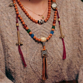 Buddha Gift Tibet Bodhi Seed 108 Mala Beads Wisdom Peace Bracelet Necklace