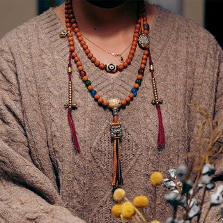 Buddha Gift Tibet Bodhi Seed 108 Mala Beads Wisdom Peace Bracelet Necklace