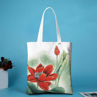 Buddha Gift Lotus Shape Canvas Shoulder Bag