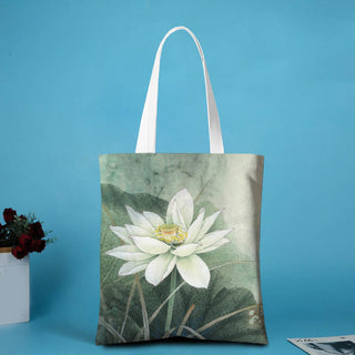 Buddha Gift Lotus Shape Canvas Shoulder Bag