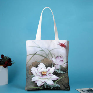 Buddha Gift Lotus Shape Canvas Shoulder Bag