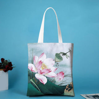 Buddha Gift Lotus Shape Canvas Shoulder Bag