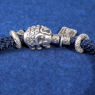 Buddha Gift 925 Sterling Silver Elephant Safe And Well Amulet Charm Strength Bracelet