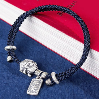 Buddha Gift 925 Sterling Silver Elephant Safe And Well Amulet Charm Strength Bracelet