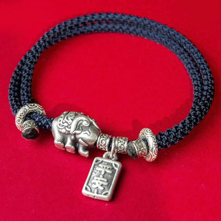 Buddha Gift 925 Sterling Silver Elephant Safe And Well Amulet Charm Strength Bracelet
