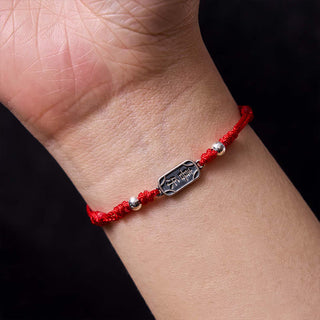 Buddha Gift Handmade 925 Sterling Silver Peace And Joy Safe Well Protection Braided Bracelet