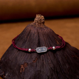 Buddha Gift Handmade 925 Sterling Silver Peace And Joy Safe Well Protection Braided Bracelet