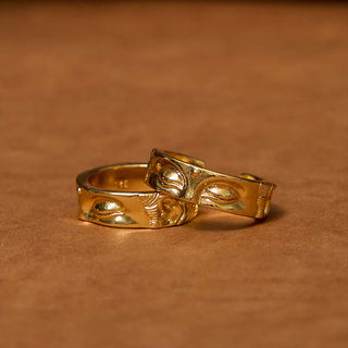 Buddha Gift Golden Meditation Buddha Serenity Copper Adjustable Ring