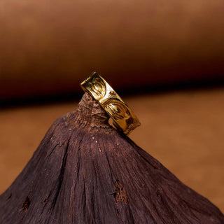 Buddha Gift Golden Meditation Buddha Serenity Copper Adjustable Ring