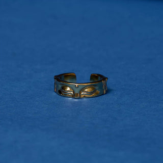 Buddha Gift Golden Meditation Buddha Serenity Copper Adjustable Ring