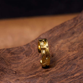 Buddha Gift Golden Meditation Buddha Serenity Copper Adjustable Ring
