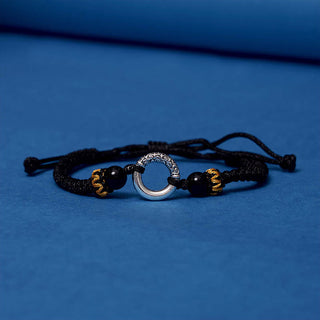 Buddha Gift 925 Sterling Silver Plated Copper Peace Buckle Protection Braided String Bracelet