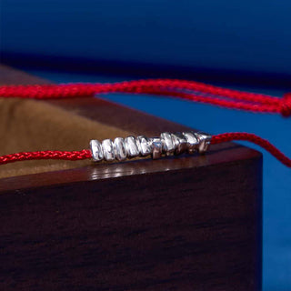 Buddha Gift Handmade 925 Sterling Silver Small Pieces Protection Braided Ultra-Thin Rope Bracelet