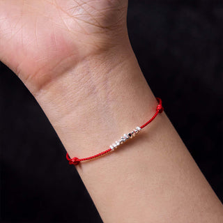 Buddha Gift Handmade 925 Sterling Silver Small Pieces Protection Braided Ultra-Thin Rope Bracelet