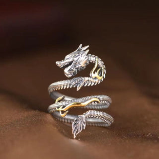 Buddha Gift Vintage Dragon Pattern Protection Ring