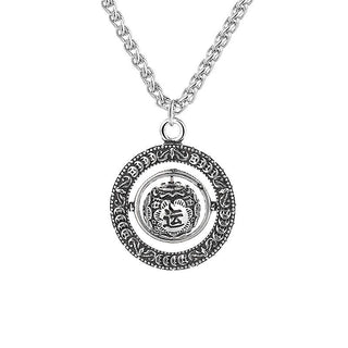 Buddha Gift One's Luck Improves Design Pattern Copper Rotatable Necklace Pendant
