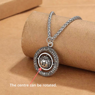 Buddha Gift One's Luck Improves Design Pattern Copper Rotatable Necklace Pendant