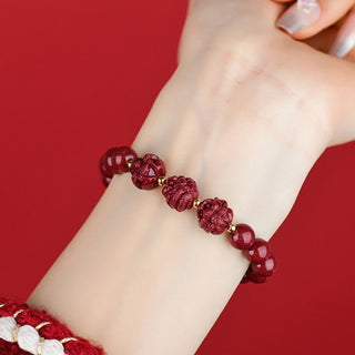 Buddha Gift Chinese Zodiac Cinnabar Keep Away Evil Spirits Blessing Bracelet