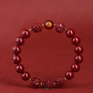 Buddha Gift Chinese Zodiac Cinnabar Keep Away Evil Spirits Blessing Bracelet