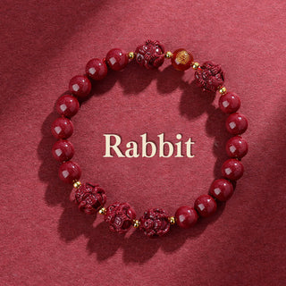 Buddha Gift Chinese Zodiac Cinnabar Keep Away Evil Spirits Blessing Bracelet