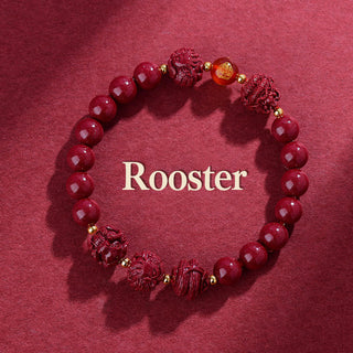 Buddha Gift Chinese Zodiac Cinnabar Keep Away Evil Spirits Blessing Bracelet