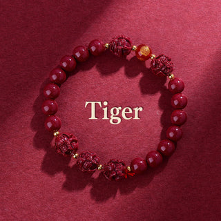 Buddha Gift Chinese Zodiac Cinnabar Keep Away Evil Spirits Blessing Bracelet