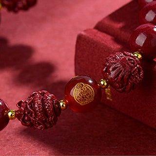 Buddha Gift Chinese Zodiac Cinnabar Keep Away Evil Spirits Blessing Bracelet