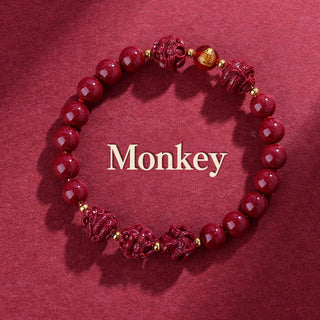 Buddha Gift Chinese Zodiac Cinnabar Keep Away Evil Spirits Blessing Bracelet