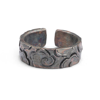 Buddha Gift 999 Sterling Silver Auspicious Clouds Adjustable Protection Ring