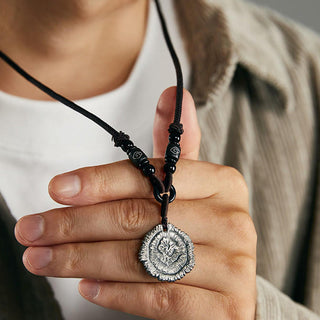 Buddha Gift 999 Sterling Silver Sophora Flavescens Cotton Rope Necklace Pendant