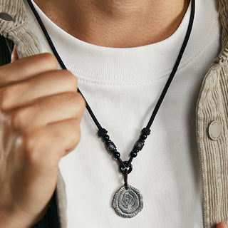 Buddha Gift 999 Sterling Silver Sophora Flavescens Cotton Rope Necklace Pendant