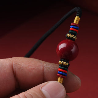 Buddha Gift Cinnabar Lucky Bead Keep Away Evil Spirits Necklace Pendant