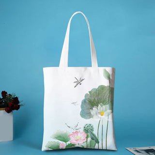 Buddha Gift Canvas Metal Lotus Shoulder Bag