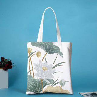 Buddha Gift Canvas Metal Lotus Shoulder Bag