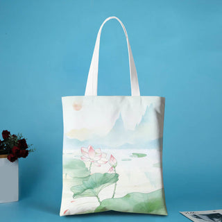 Buddha Gift Canvas Metal Lotus Shoulder Bag