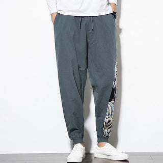 Buddha Gift Summer Dragon Waves Cotton Men's Pants With Pockets