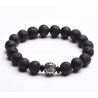 Buddha Gift Lava Rock Beads White Copper PiXiu Wealth Bracelet